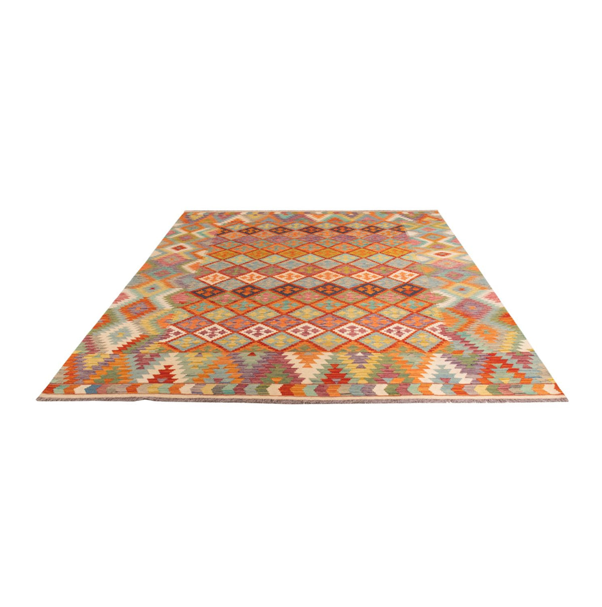 Tapis Kelim - Splash - 296 x 209 cm - multicolore