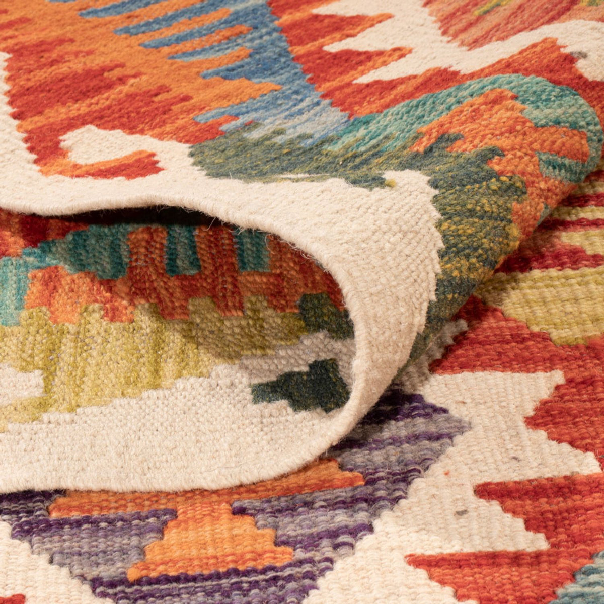 Tapis Kelim - Splash - 307 x 200 cm - multicolore