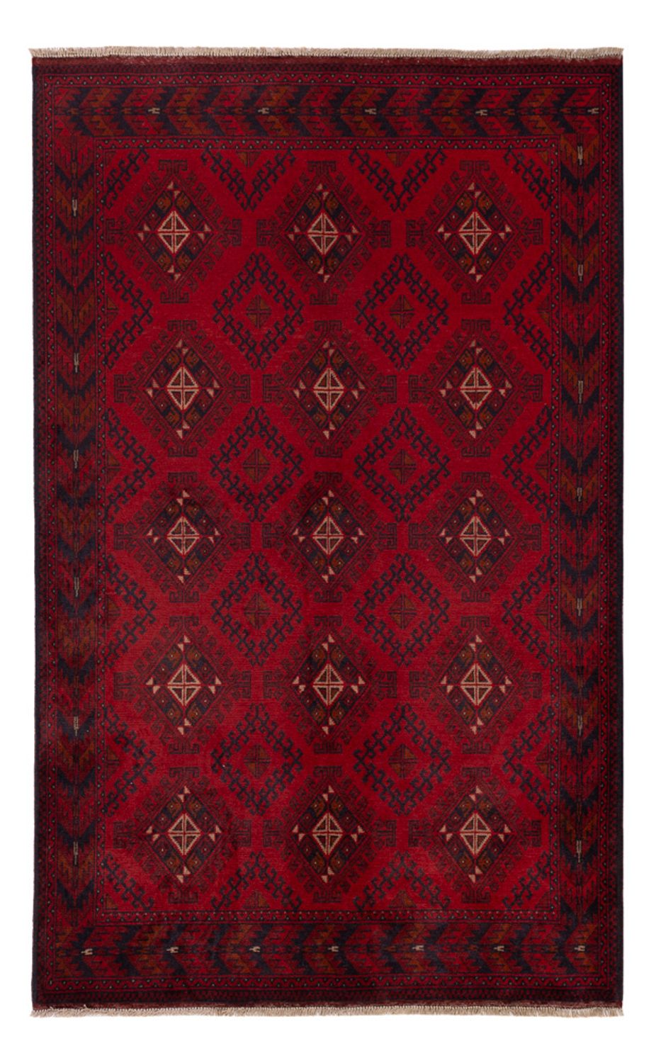 Tapis afghan - Kunduz - 201 x 126 cm - rouge