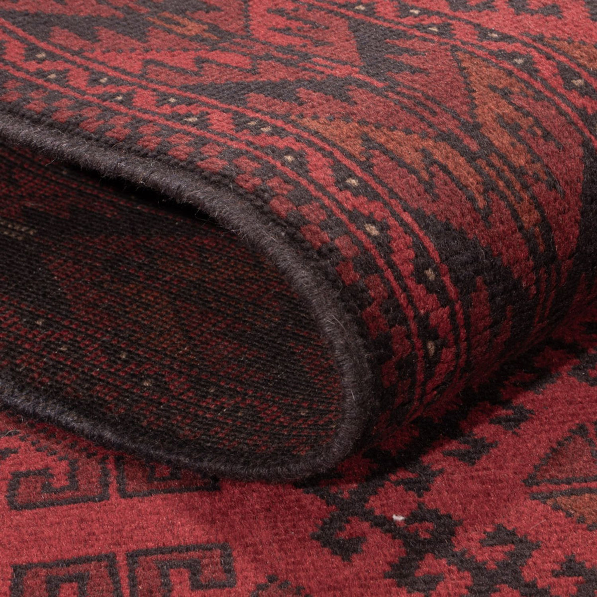 Tapis afghan - Kunduz - 201 x 126 cm - rouge