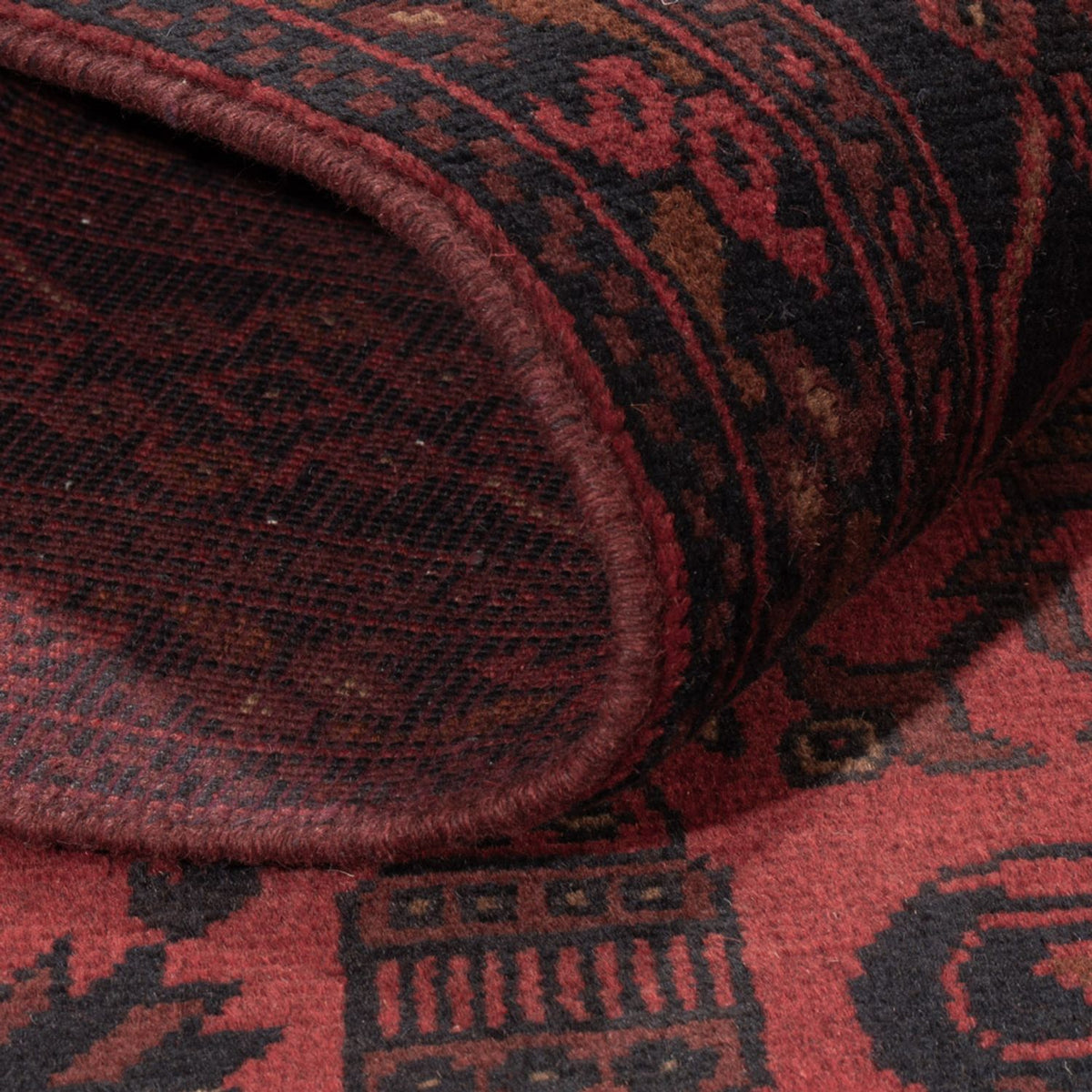 Tapis afghan - Kunduz - 197 x 128 cm - rouge