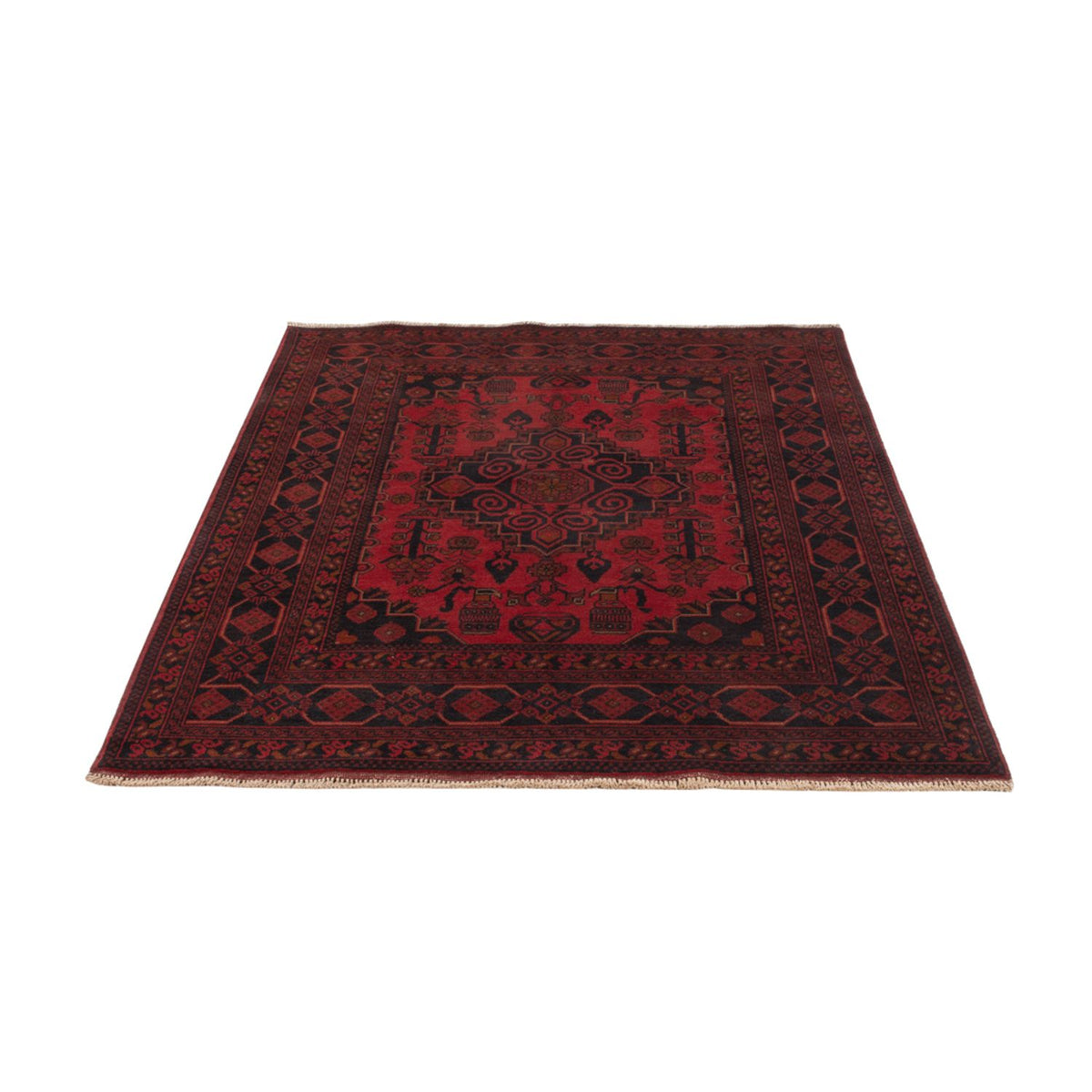 Tapis afghan - Kunduz - 197 x 128 cm - rouge