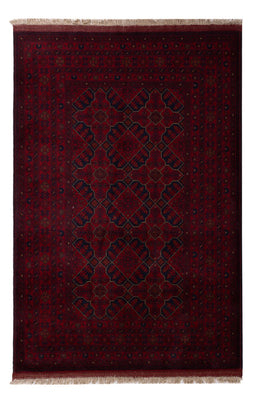 Tapis afghan - Kunduz - 196 x 126 cm - rouge foncé