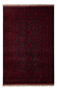 Tapis afghan - Kunduz - 196 x 126 cm - rouge foncé