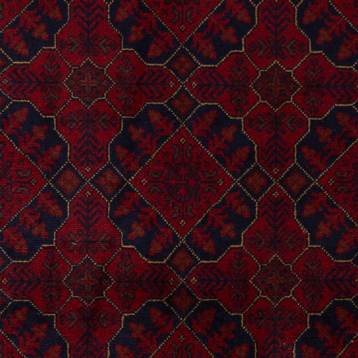 Tapis afghan - Kunduz - 196 x 126 cm - rouge foncé