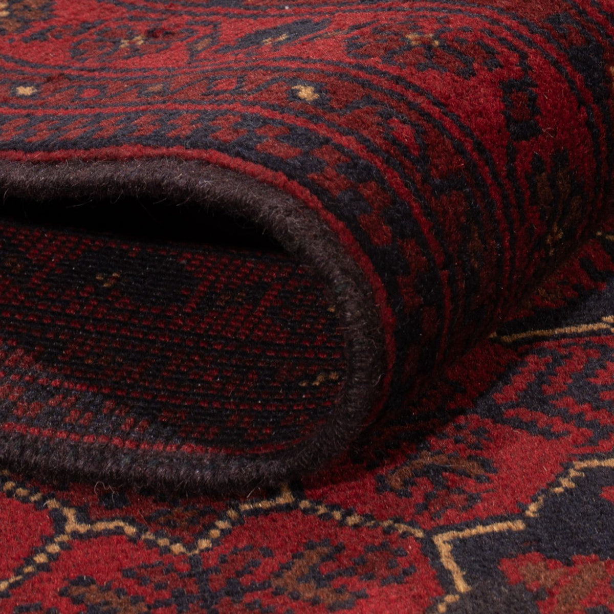 Tapis afghan - Kunduz - 196 x 126 cm - rouge foncé