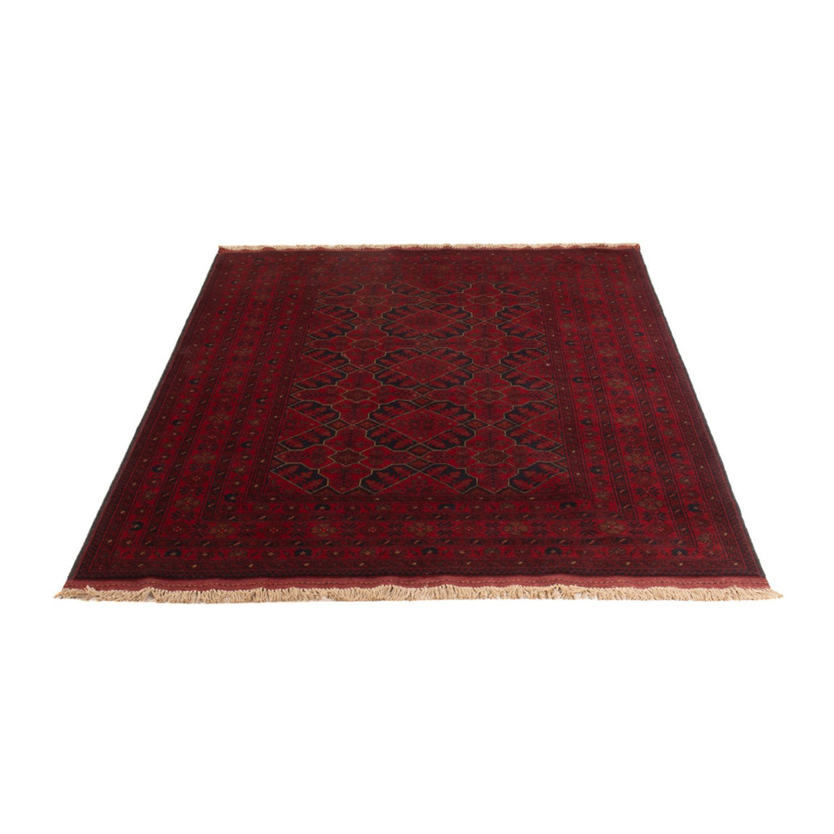 Tapis afghan - Kunduz - 196 x 126 cm - rouge foncé