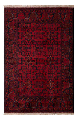 Tapis afghan - Kunduz - 191 x 127 cm - rouge foncé