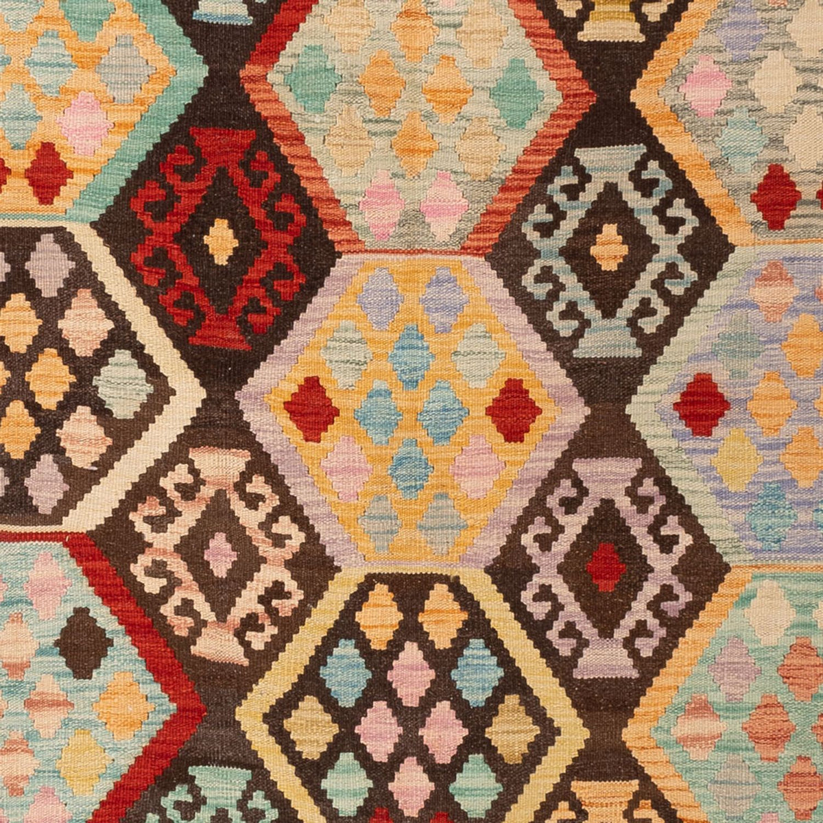 Tapis Kelim - Splash - 294 x 201 cm - multicolore