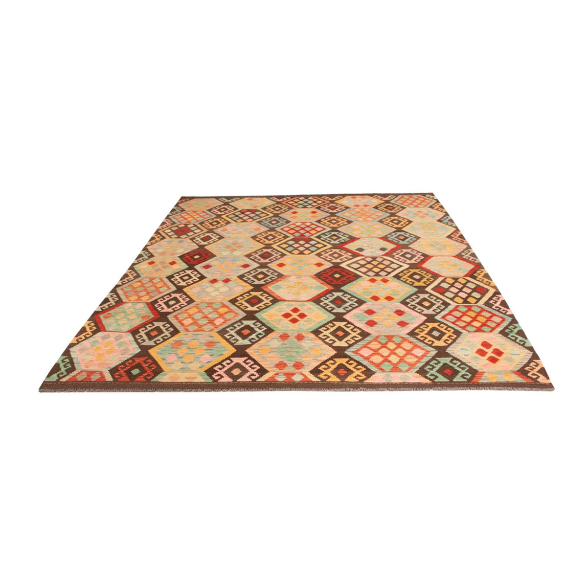 Tapis Kelim - Splash - 294 x 201 cm - multicolore
