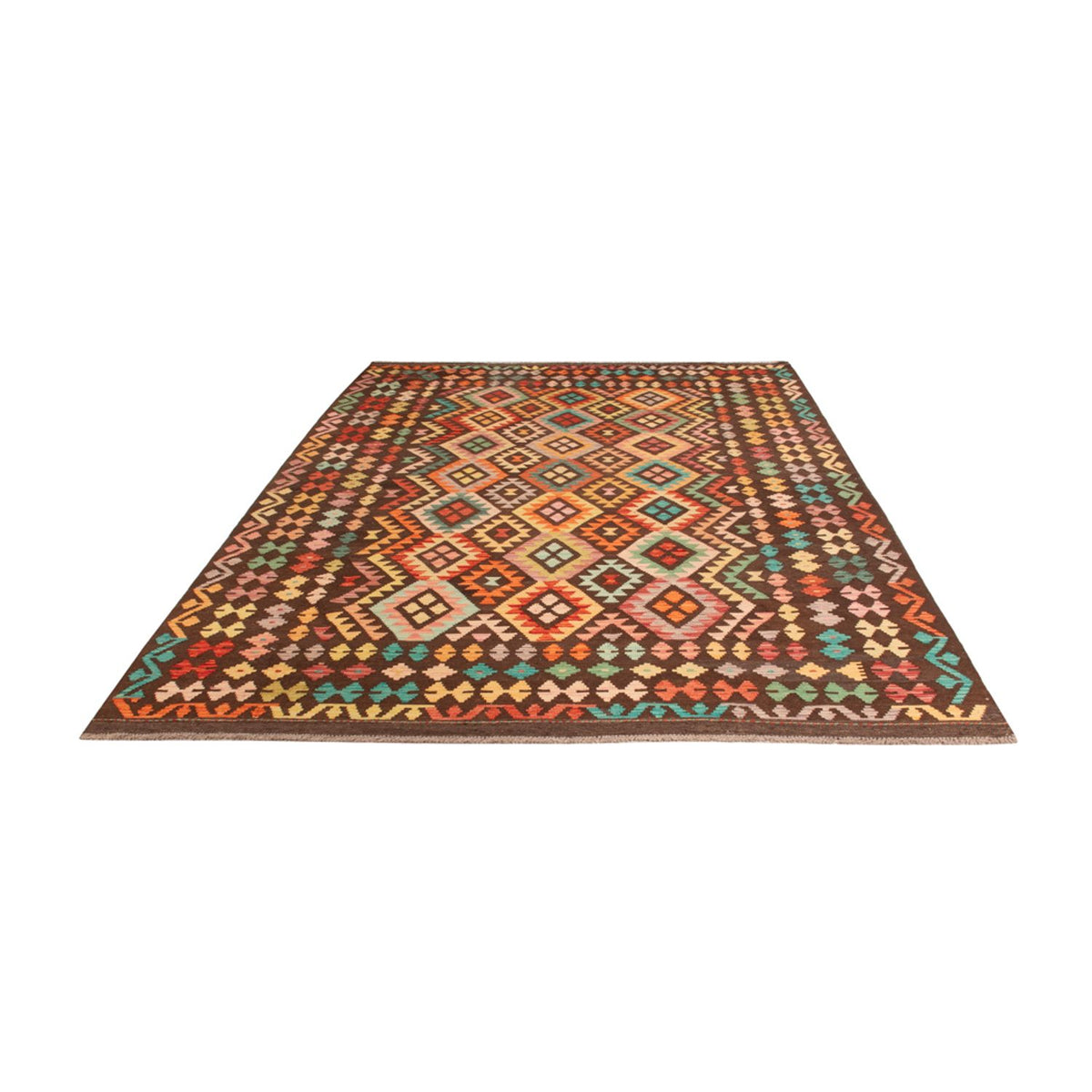 Tapis Kelim - Splash - 307 x 205 cm - multicolore