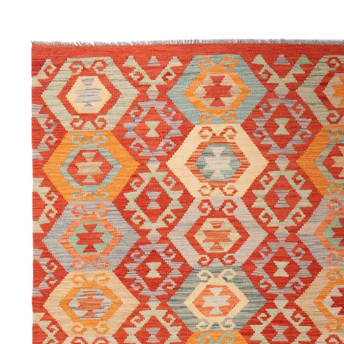 Tapis Kelim - Splash - 303 x 206 cm - multicolore