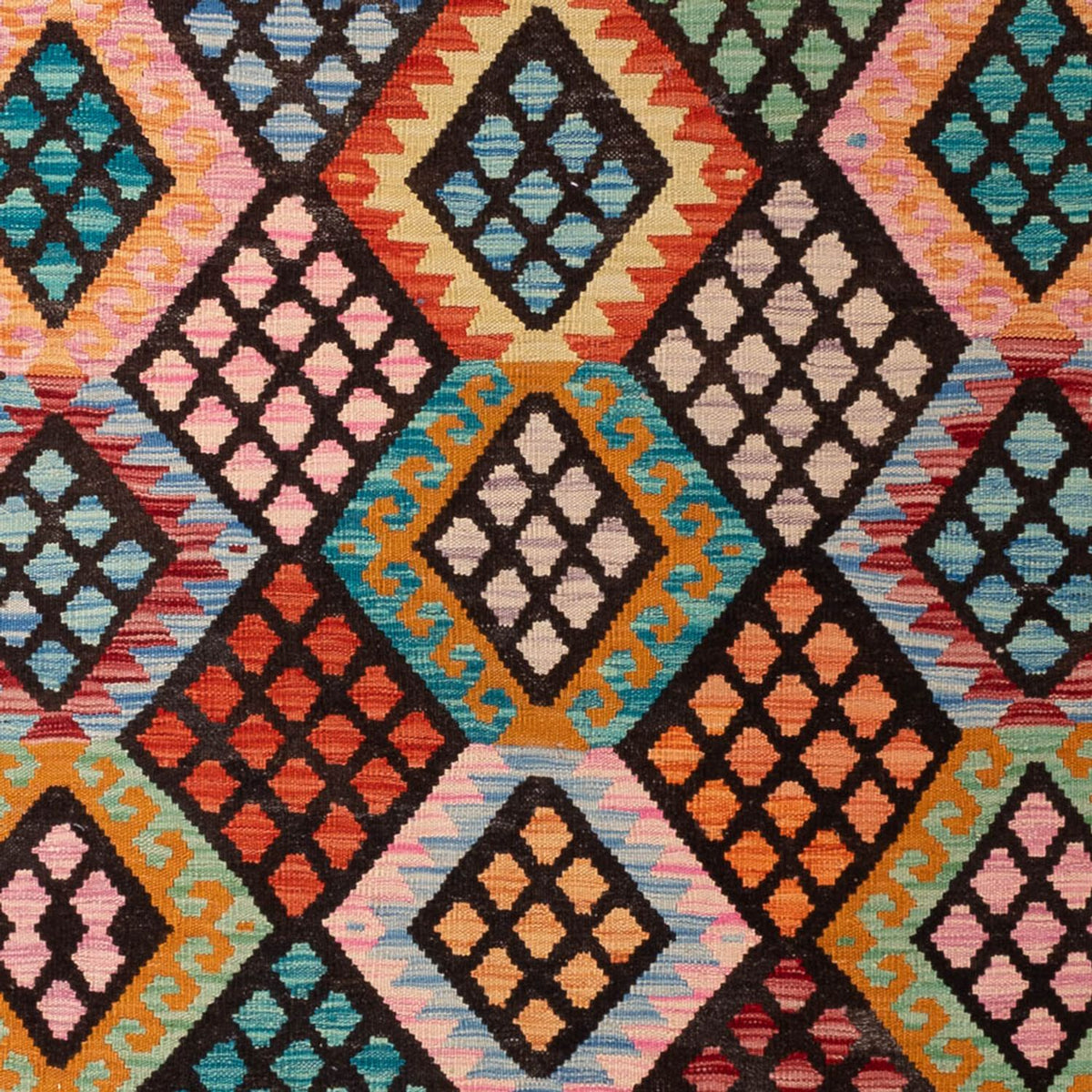 Tapis Kelim - Splash - 293 x 206 cm - multicolore