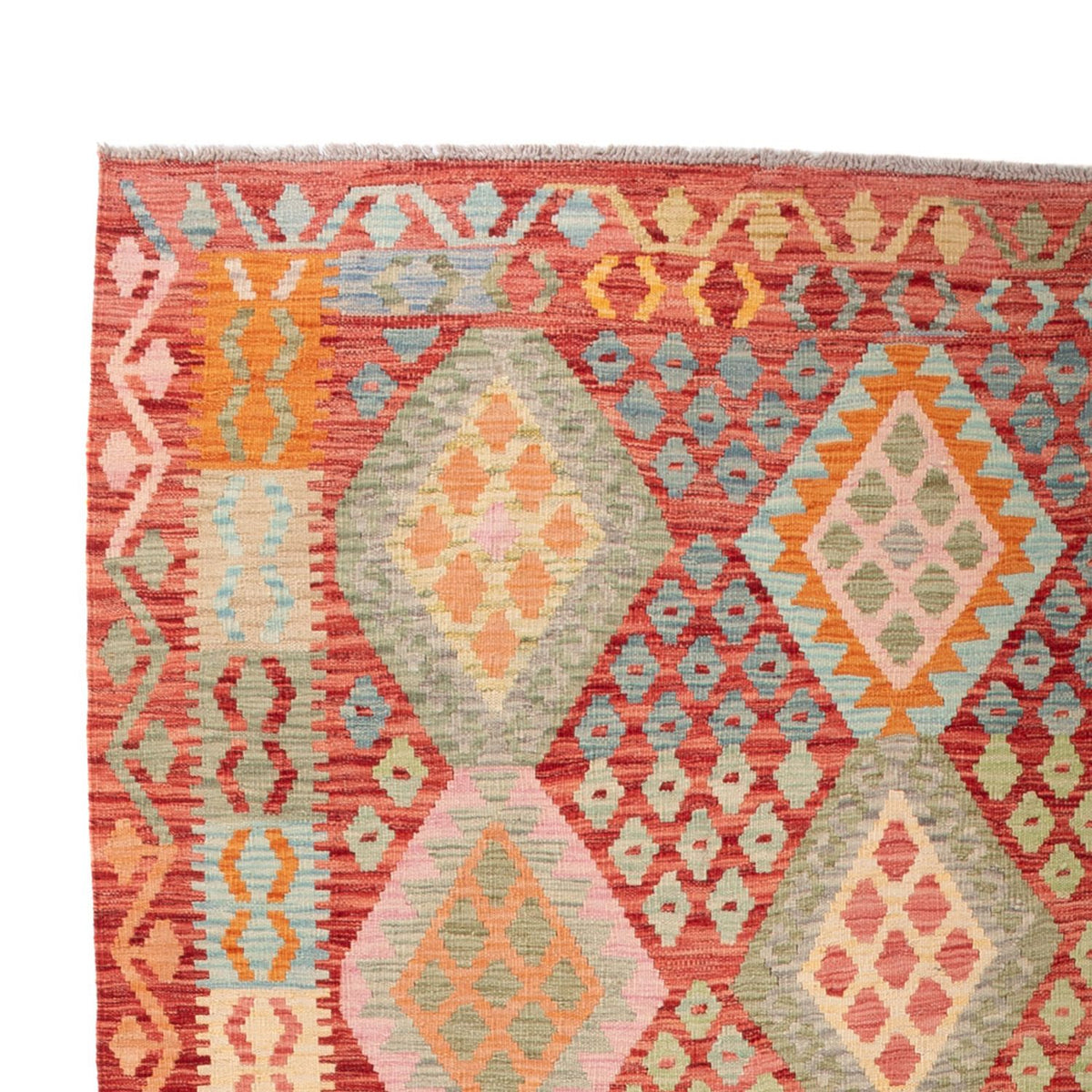 Tapis Kelim - Splash - 308 x 206 cm - multicolore