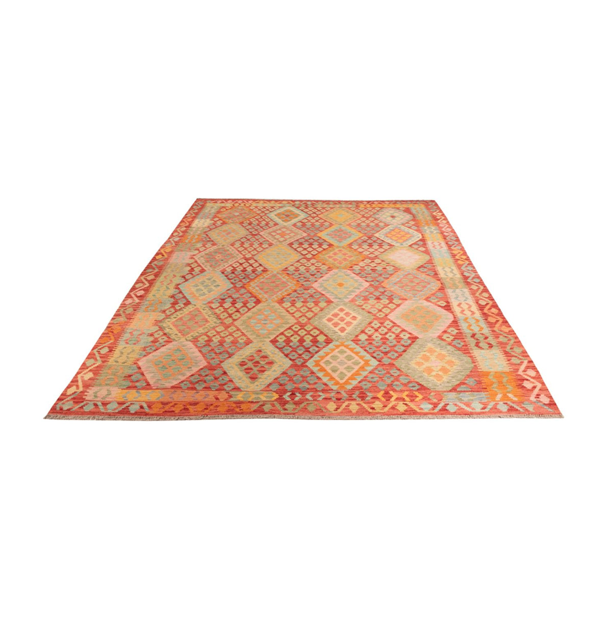 Tapis Kelim - Splash - 308 x 206 cm - multicolore
