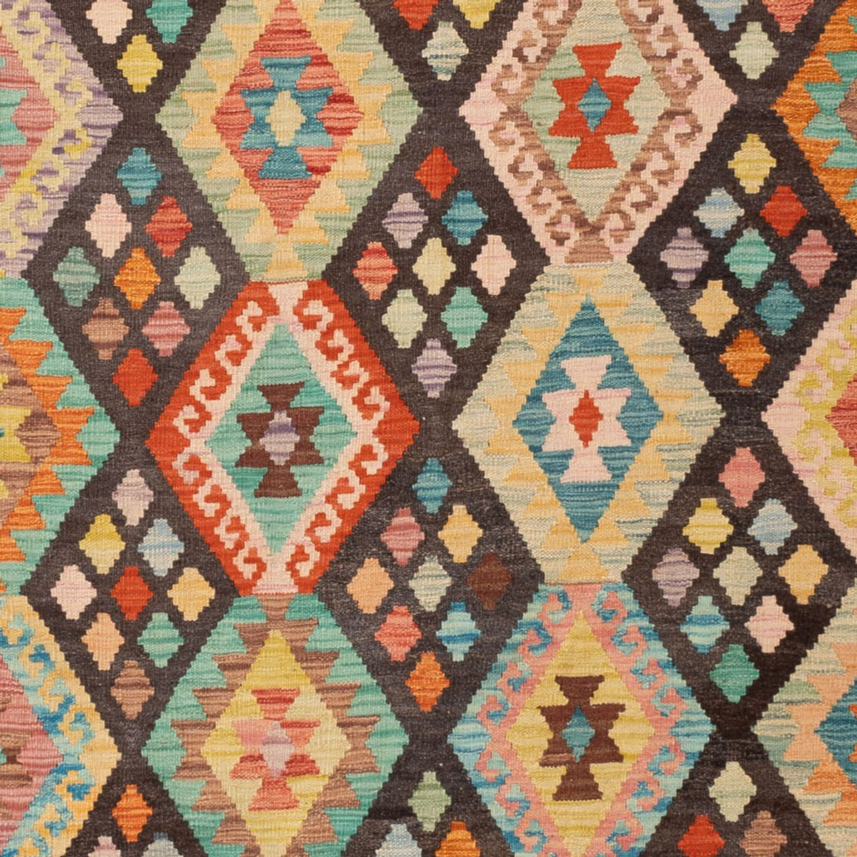 Tapis Kelim - Splash - 306 x 201 cm - multicolore