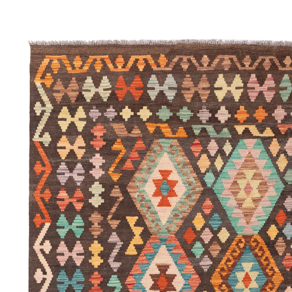 Tapis Kelim - Splash - 306 x 201 cm - multicolore