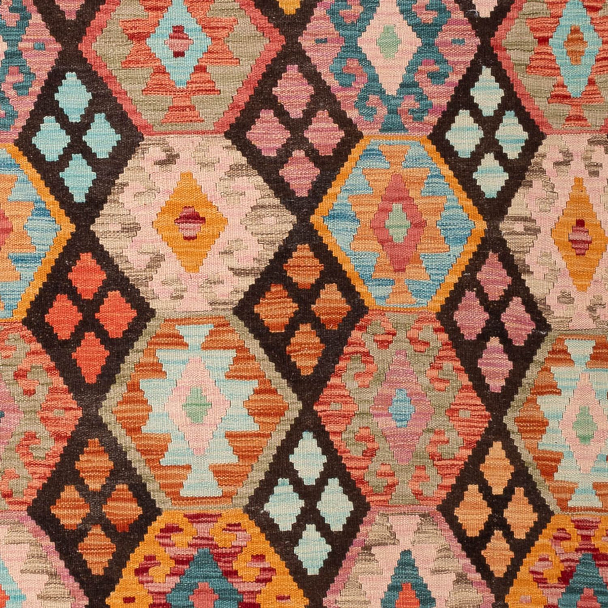 Tapis Kelim - Splash - 306 x 209 cm - multicolore