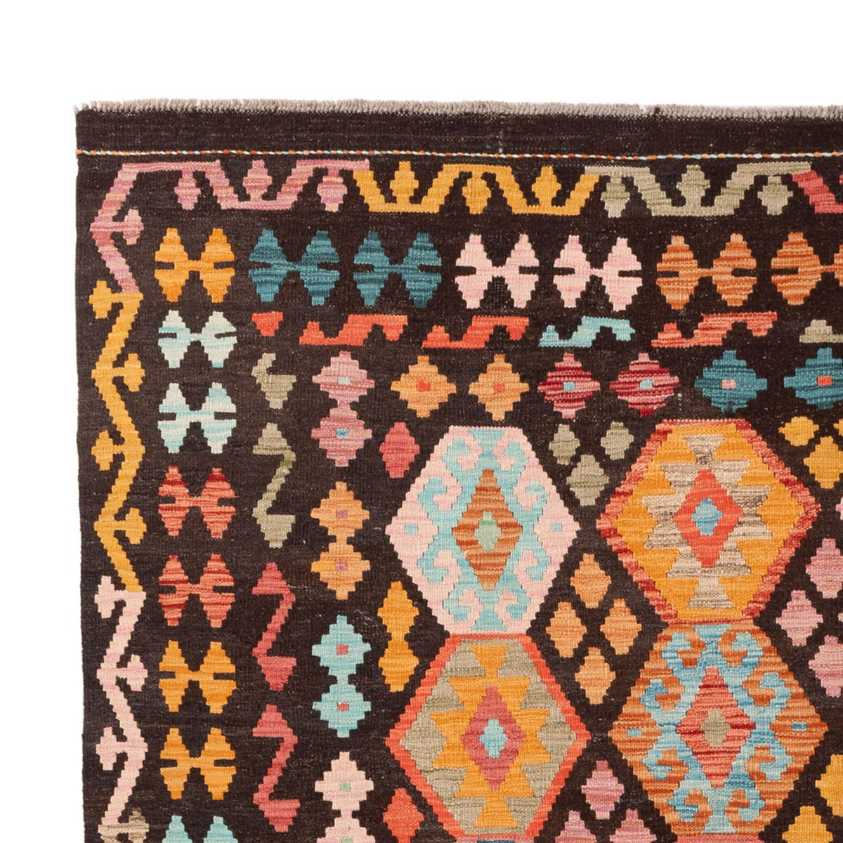 Tapis Kelim - Splash - 306 x 209 cm - multicolore