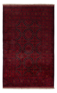 Tapis afghan - Kunduz - 201 x 128 cm - rouge foncé