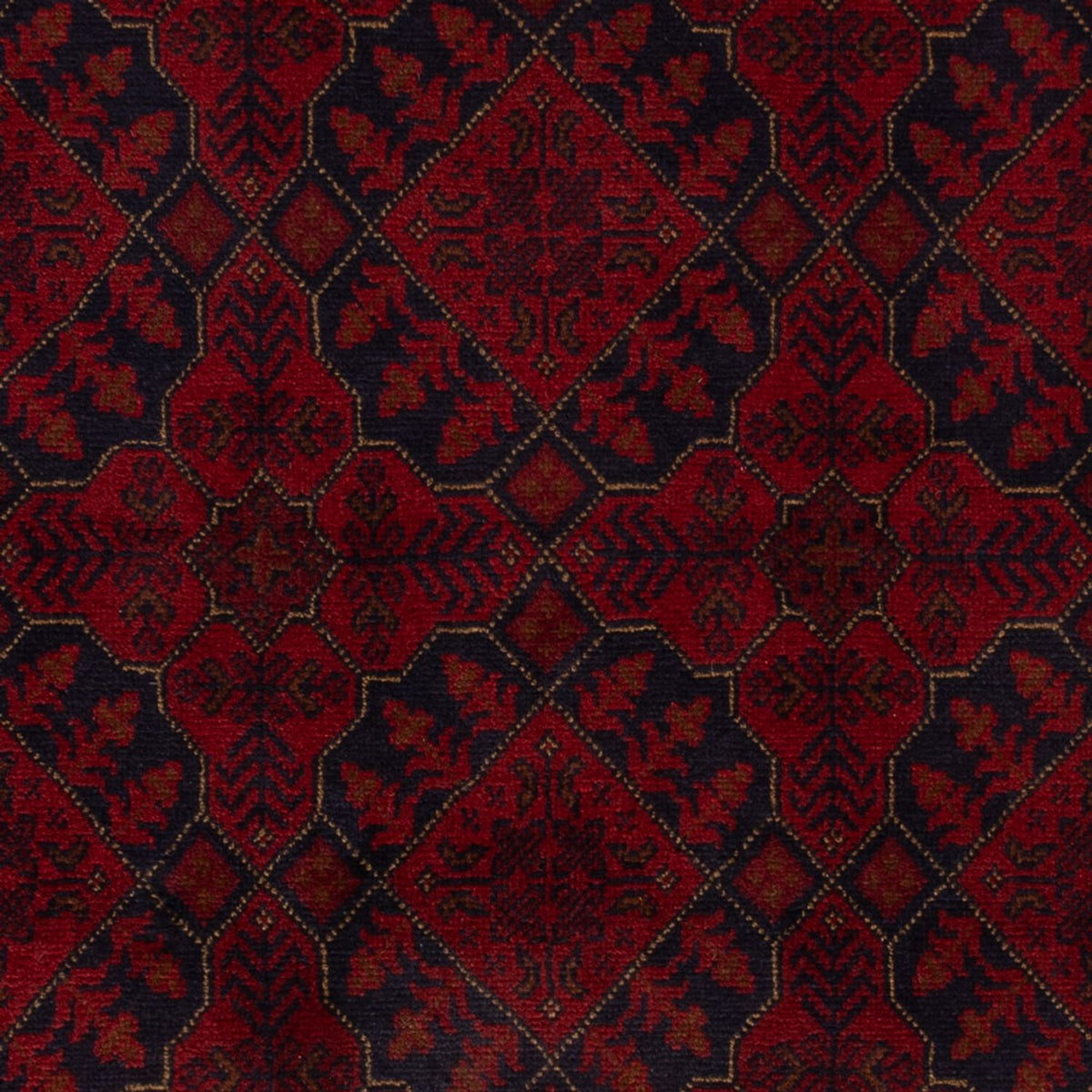Tapis afghan - Kunduz - 201 x 128 cm - rouge foncé