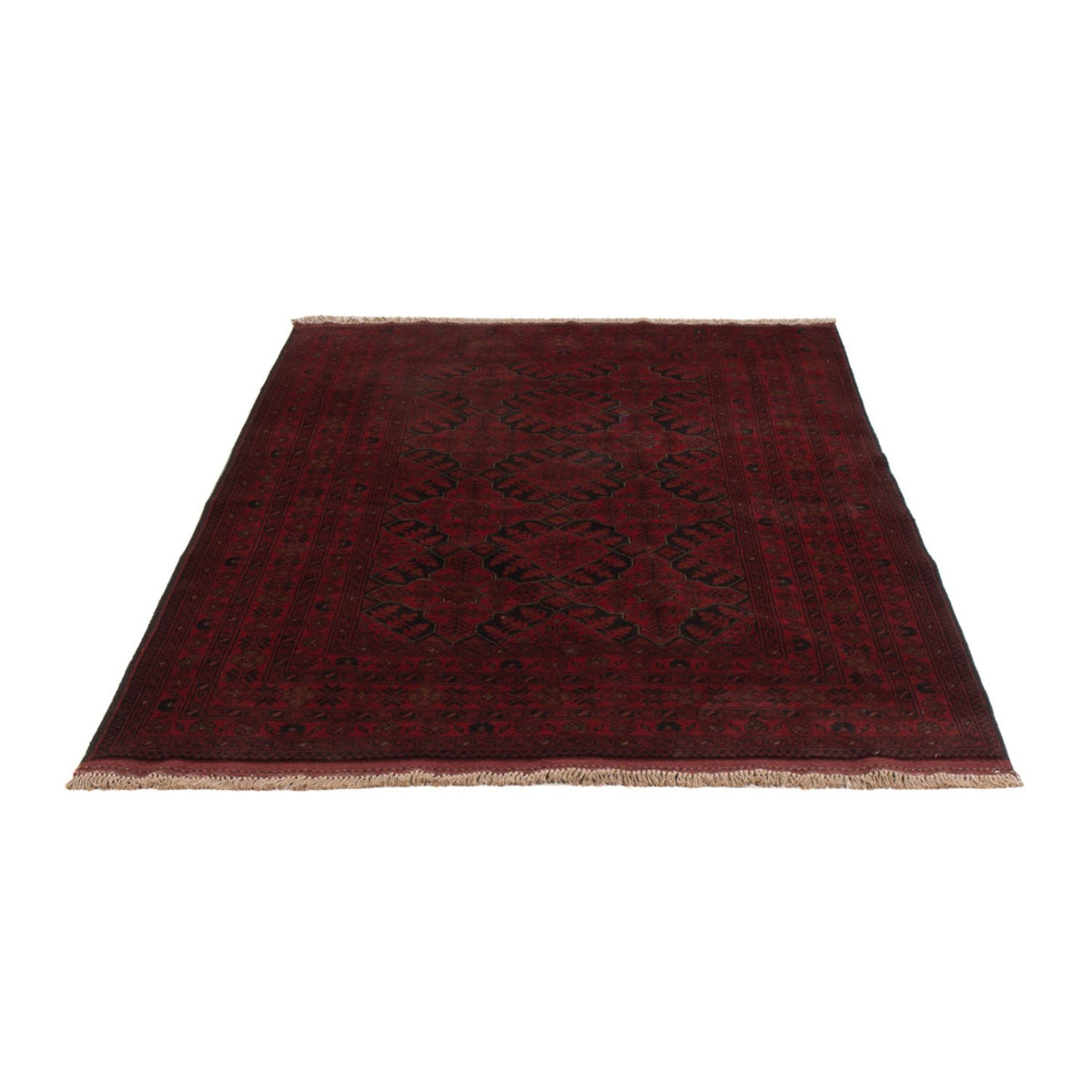 Tapis afghan - Kunduz - 201 x 128 cm - rouge foncé