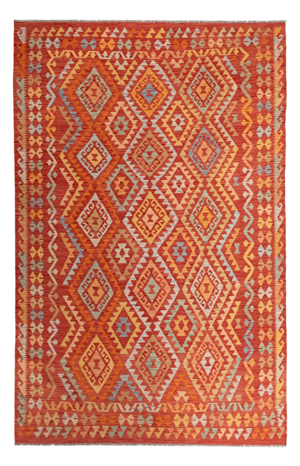 Tapis Kelim - Splash - 306 x 194 cm - multicolore