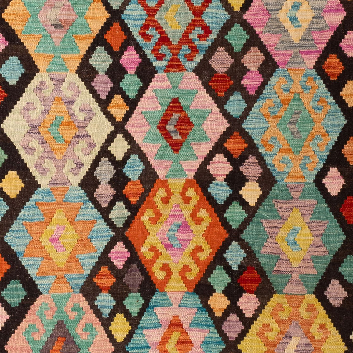 Tapis Kelim - Splash - 291 x 197 cm - multicolore