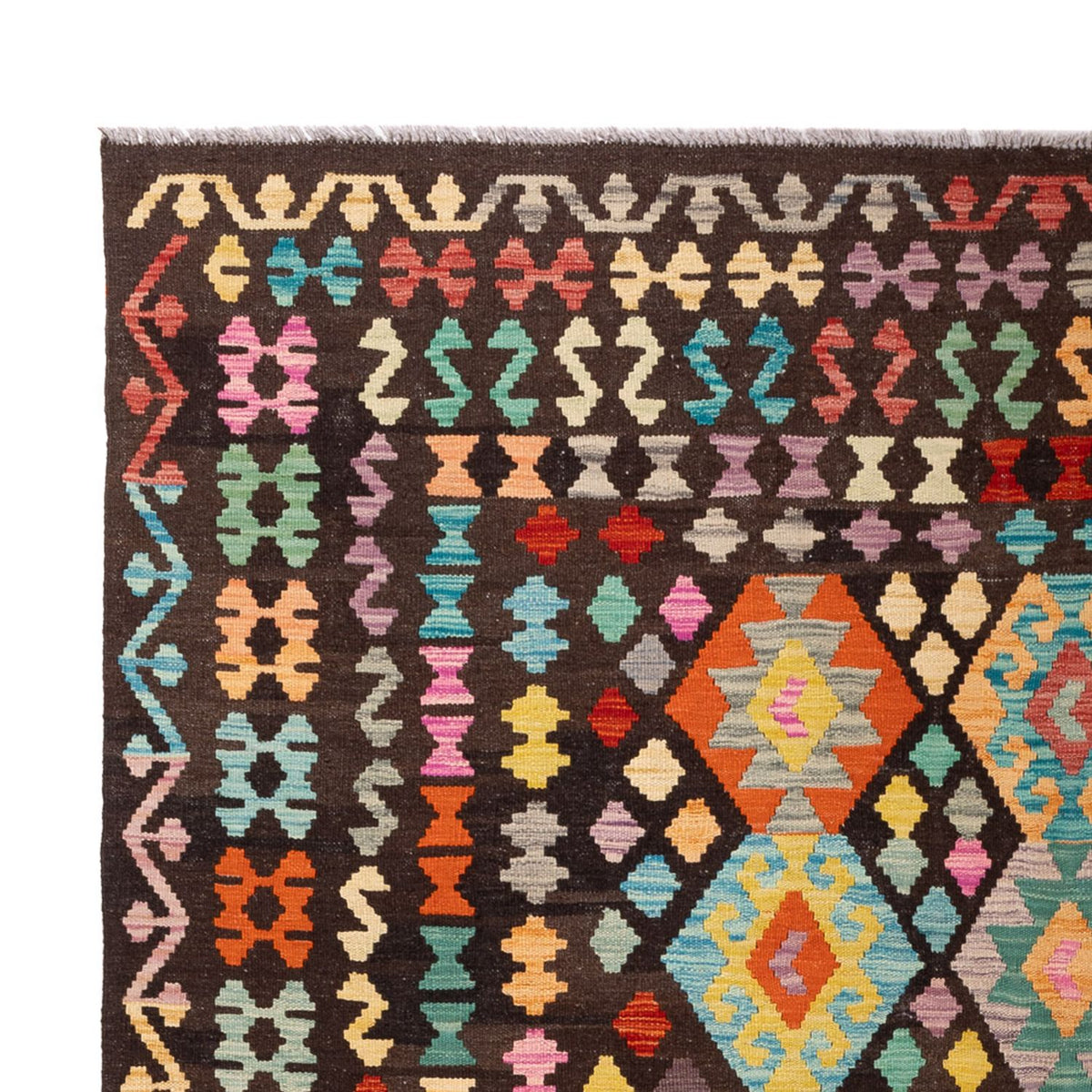 Tapis Kelim - Splash - 291 x 197 cm - multicolore