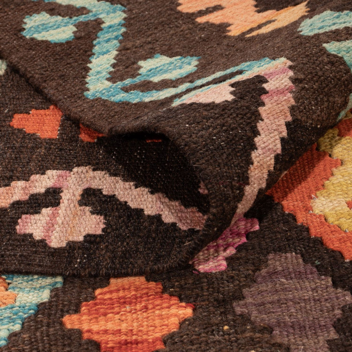 Tapis Kelim - Splash - 291 x 197 cm - multicolore