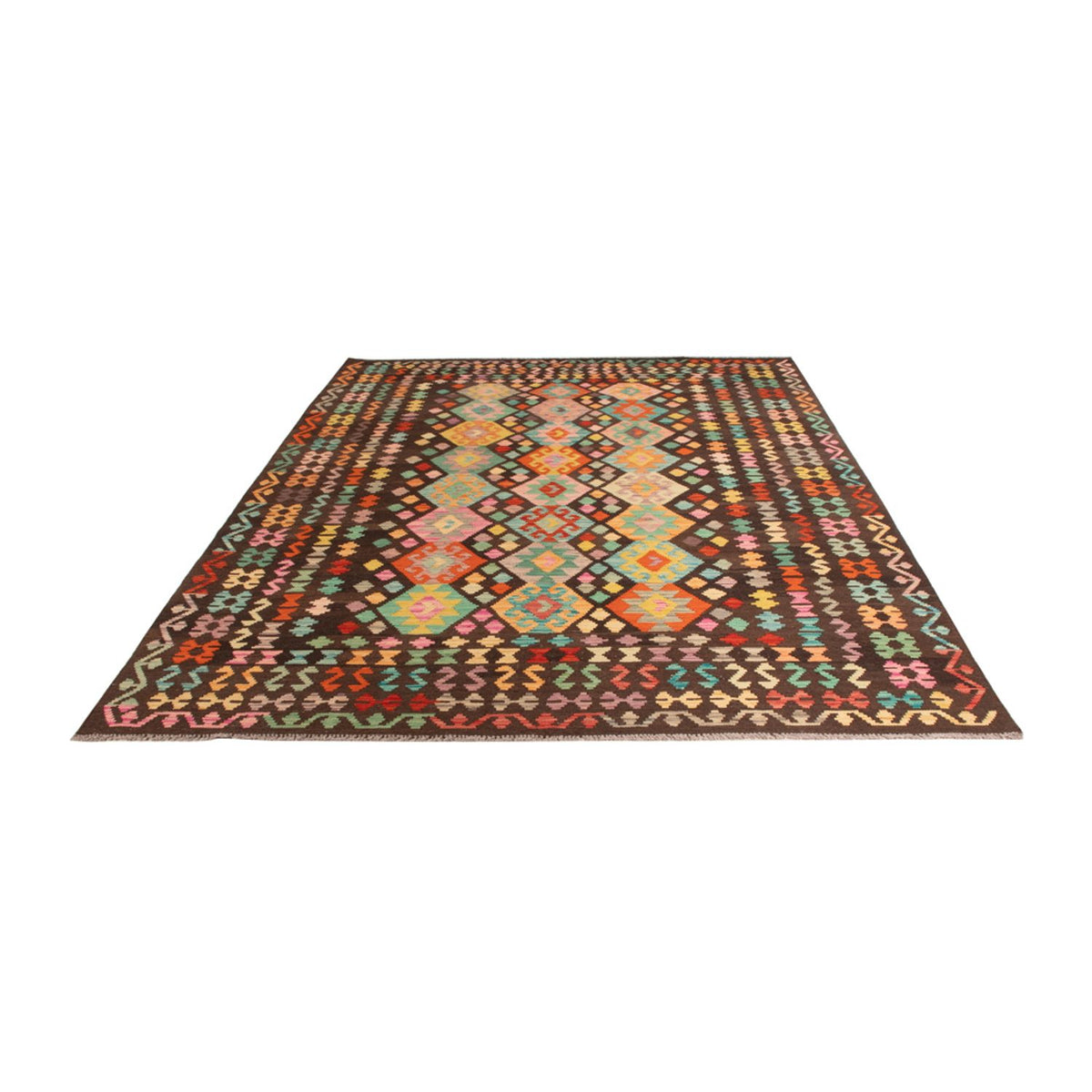 Tapis Kelim - Splash - 291 x 197 cm - multicolore