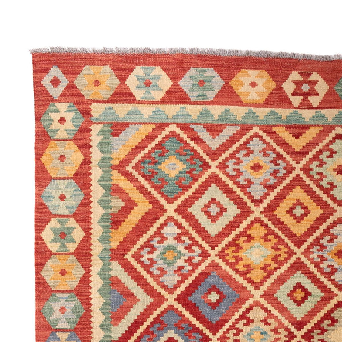 Tapis Kelim - Splash - 292 x 206 cm - multicolore