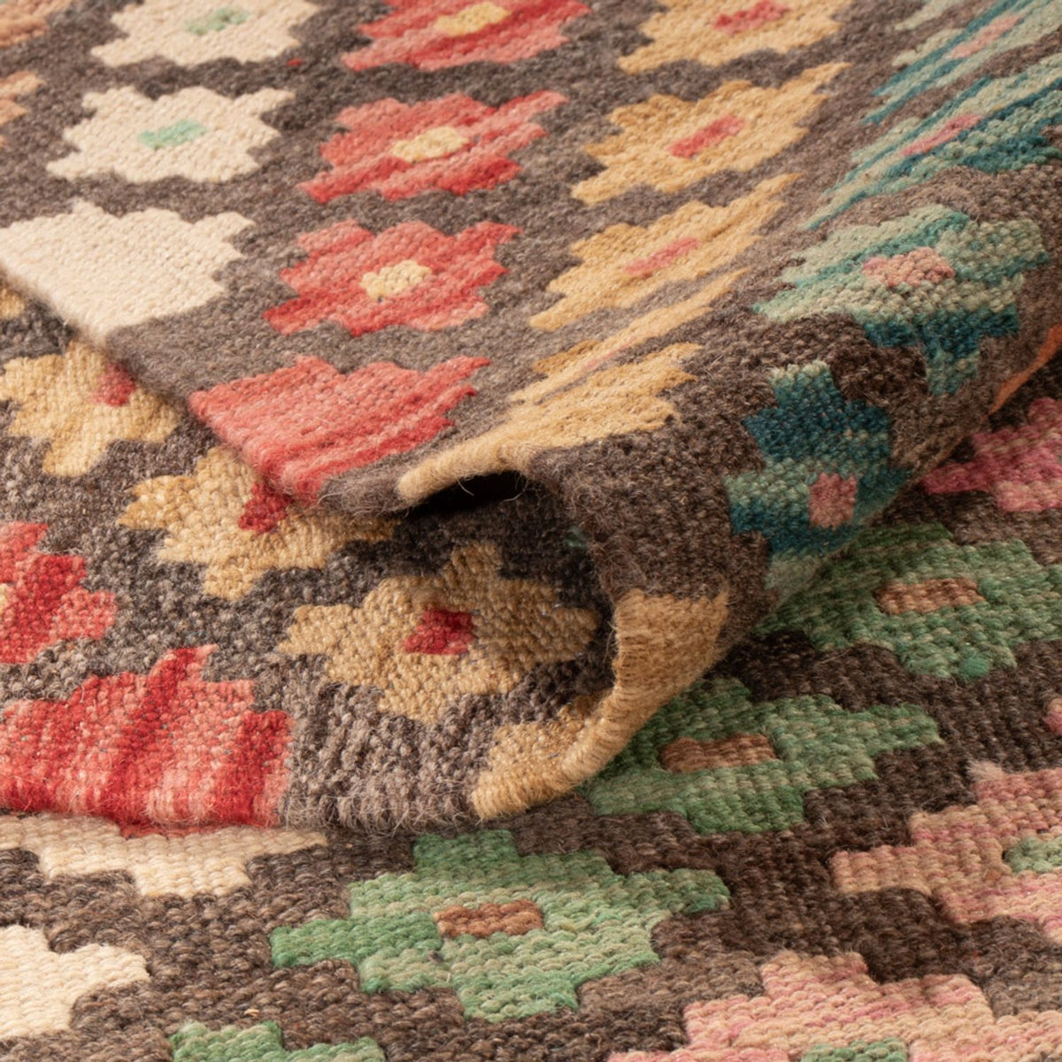 Tapis Kelim - Splash - 296 x 204 cm - multicolore