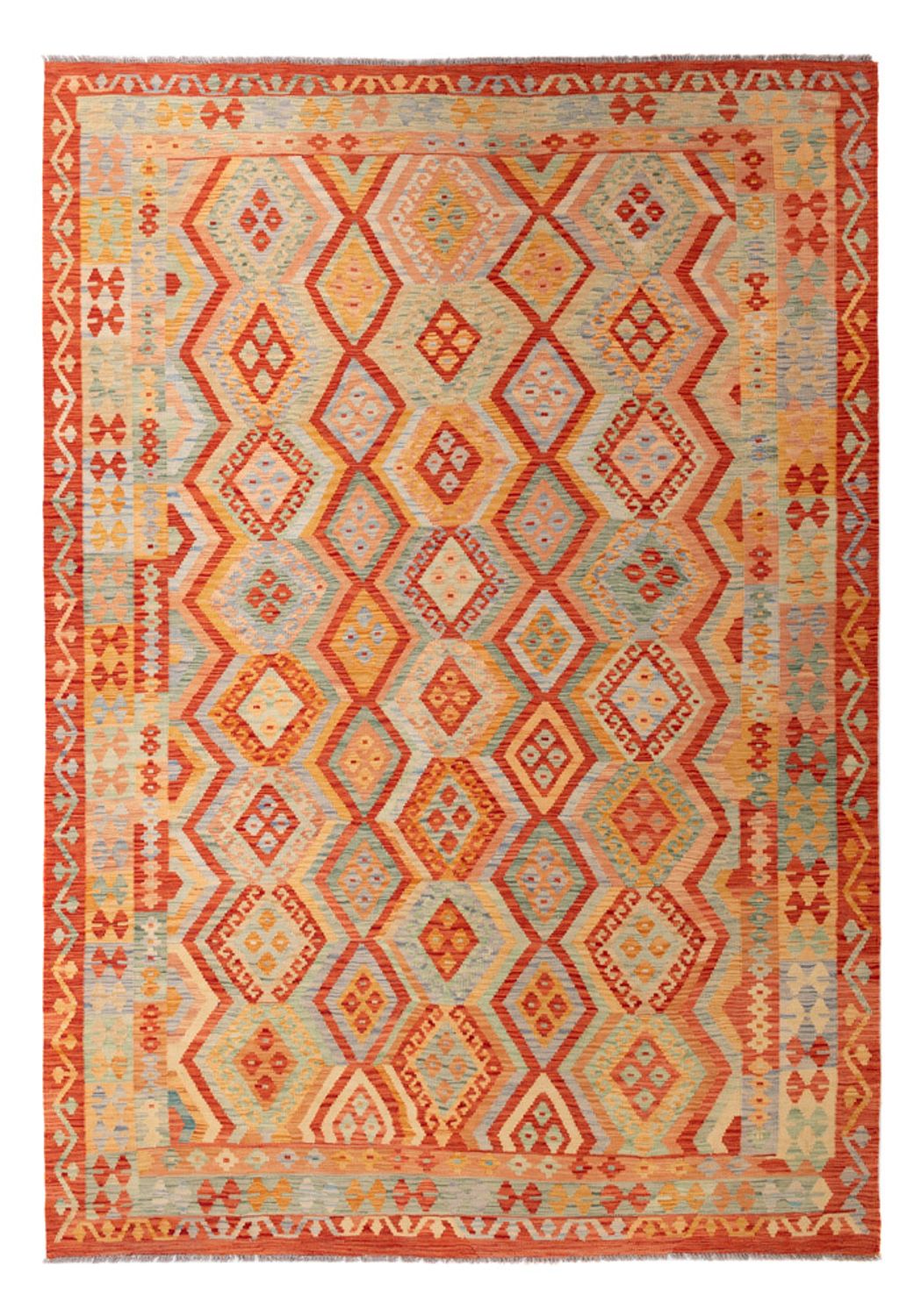 Tapis Kelim - Splash - 299 x 206 cm - multicolore