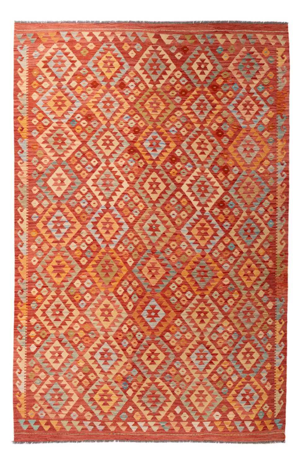 Tapis Kelim - Splash - 303 x 199 cm - multicolore