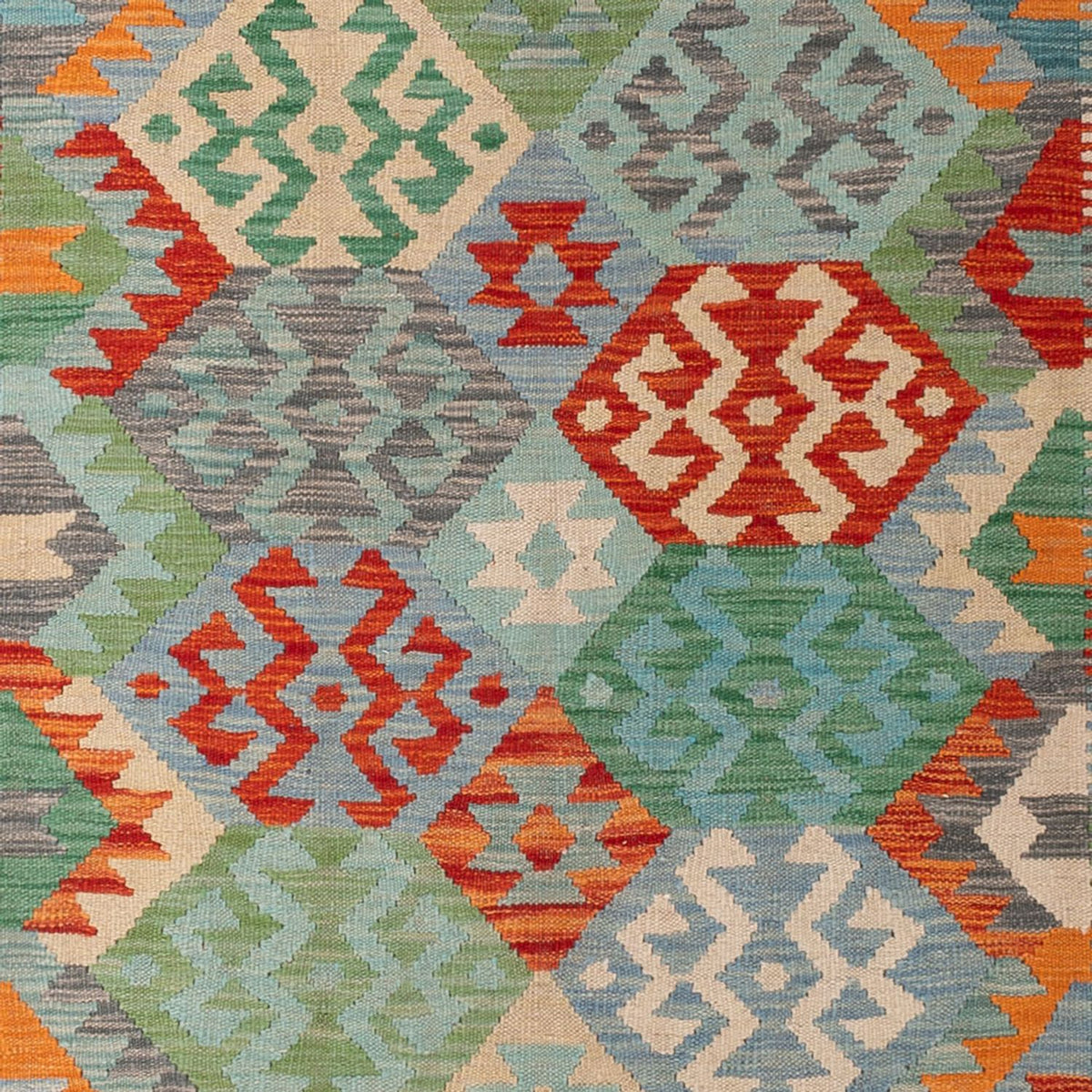 Tapis Kelim - Splash - 287 x 211 cm - multicolore