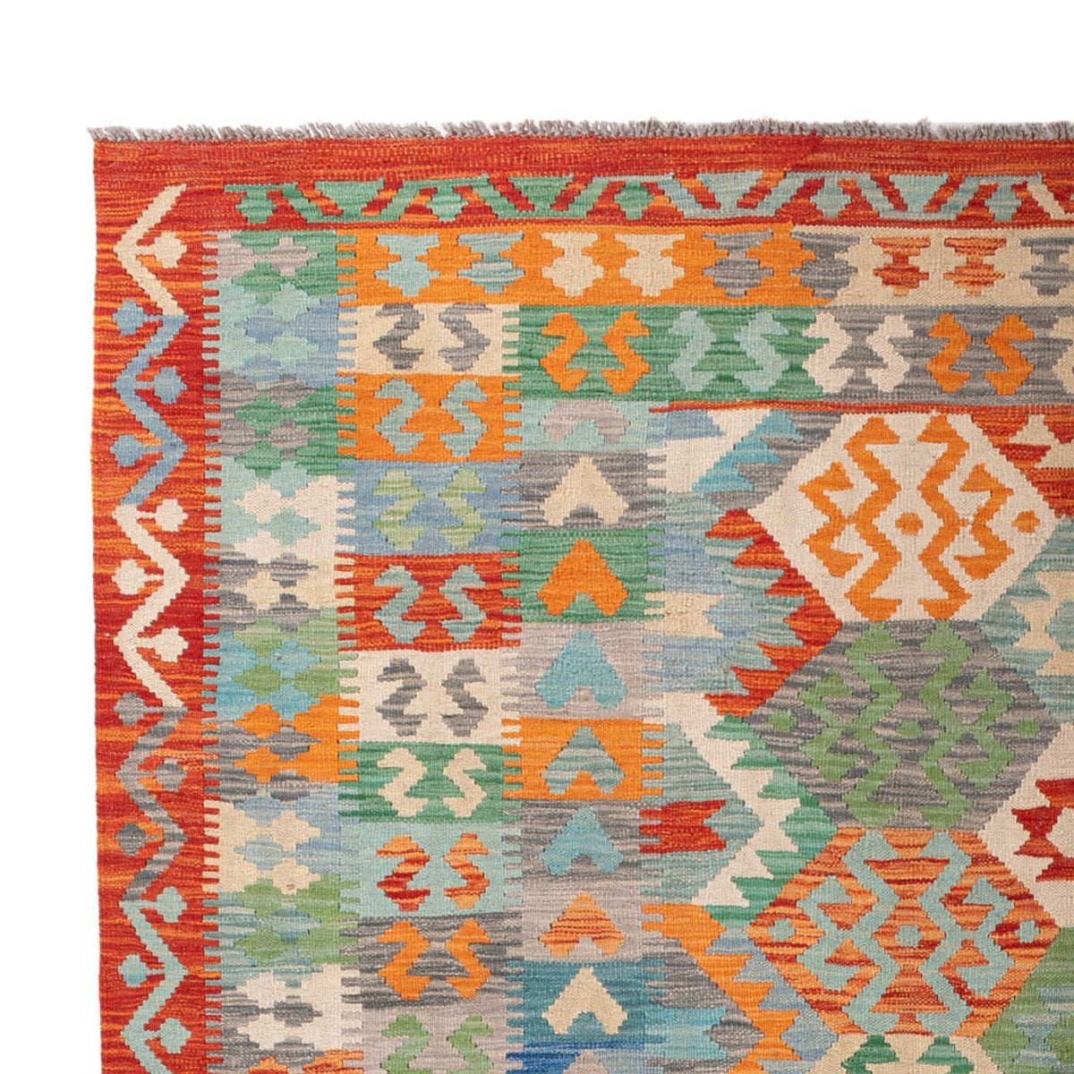 Tapis Kelim - Splash - 287 x 211 cm - multicolore