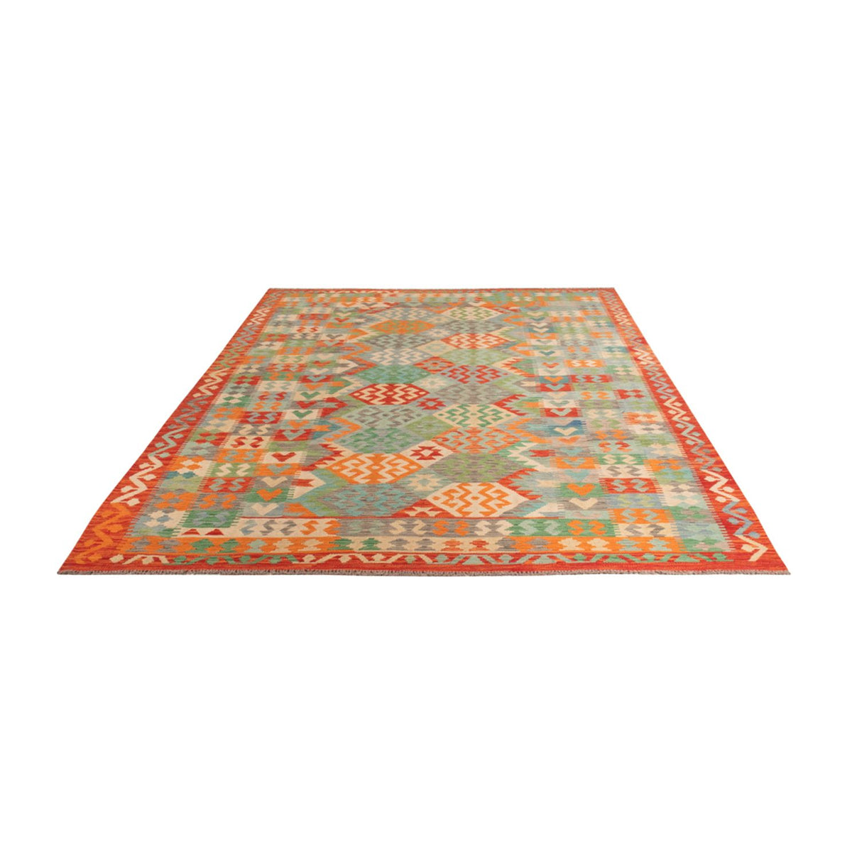 Tapis Kelim - Splash - 287 x 211 cm - multicolore