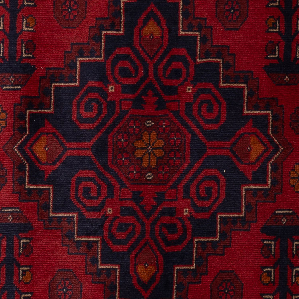 Tapis afghan - Kunduz - 197 x 127 cm - rouge foncé