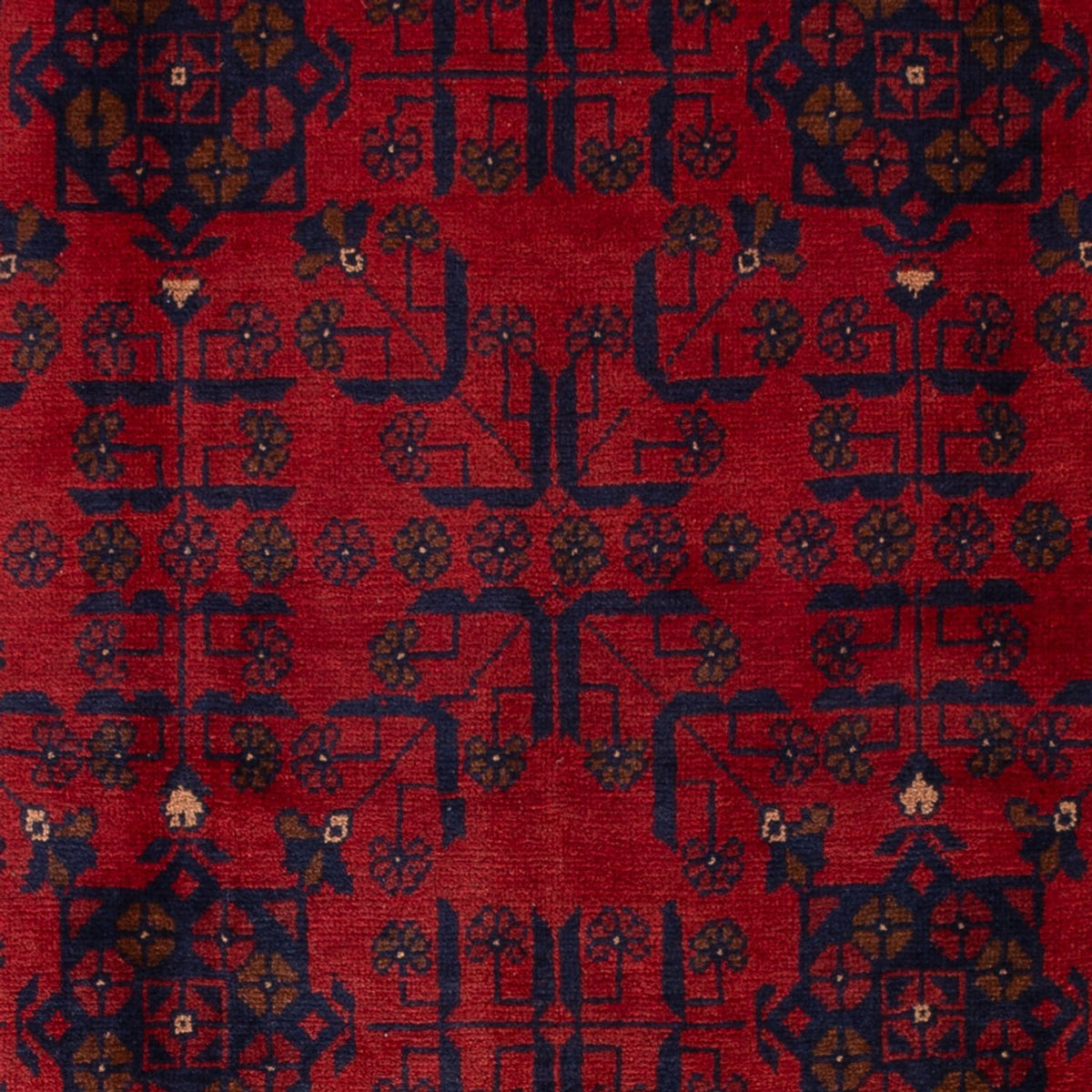 Tapis afghan - Kunduz - 199 x 132 cm - rouge foncé