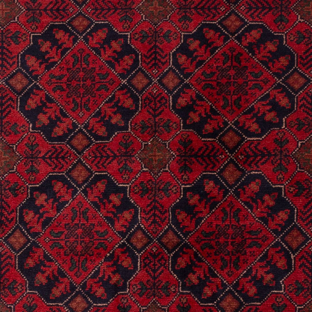 Tapis afghan - Kunduz - 198 x 125 cm - rouge foncé