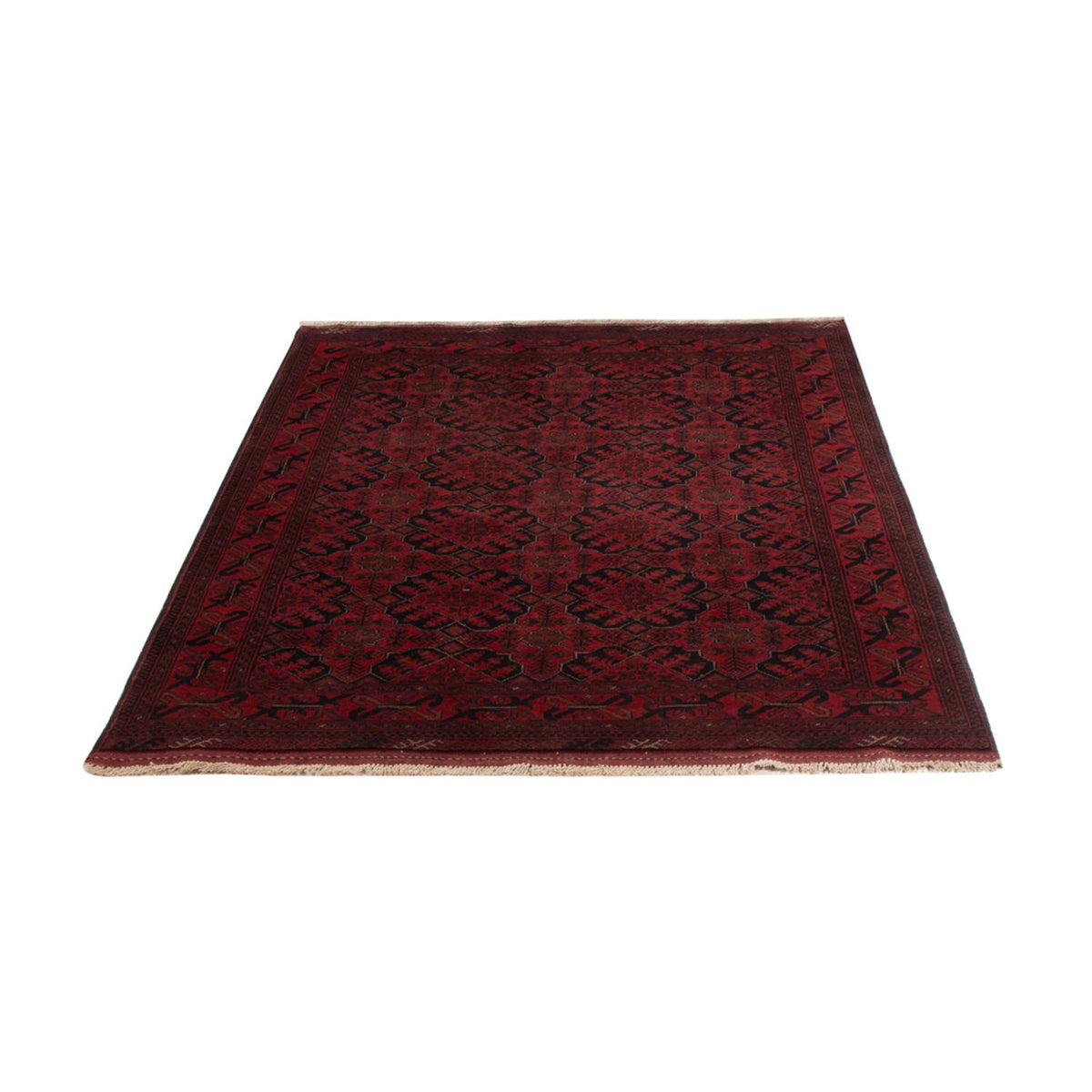 Tapis afghan - Kunduz - 198 x 125 cm - rouge foncé