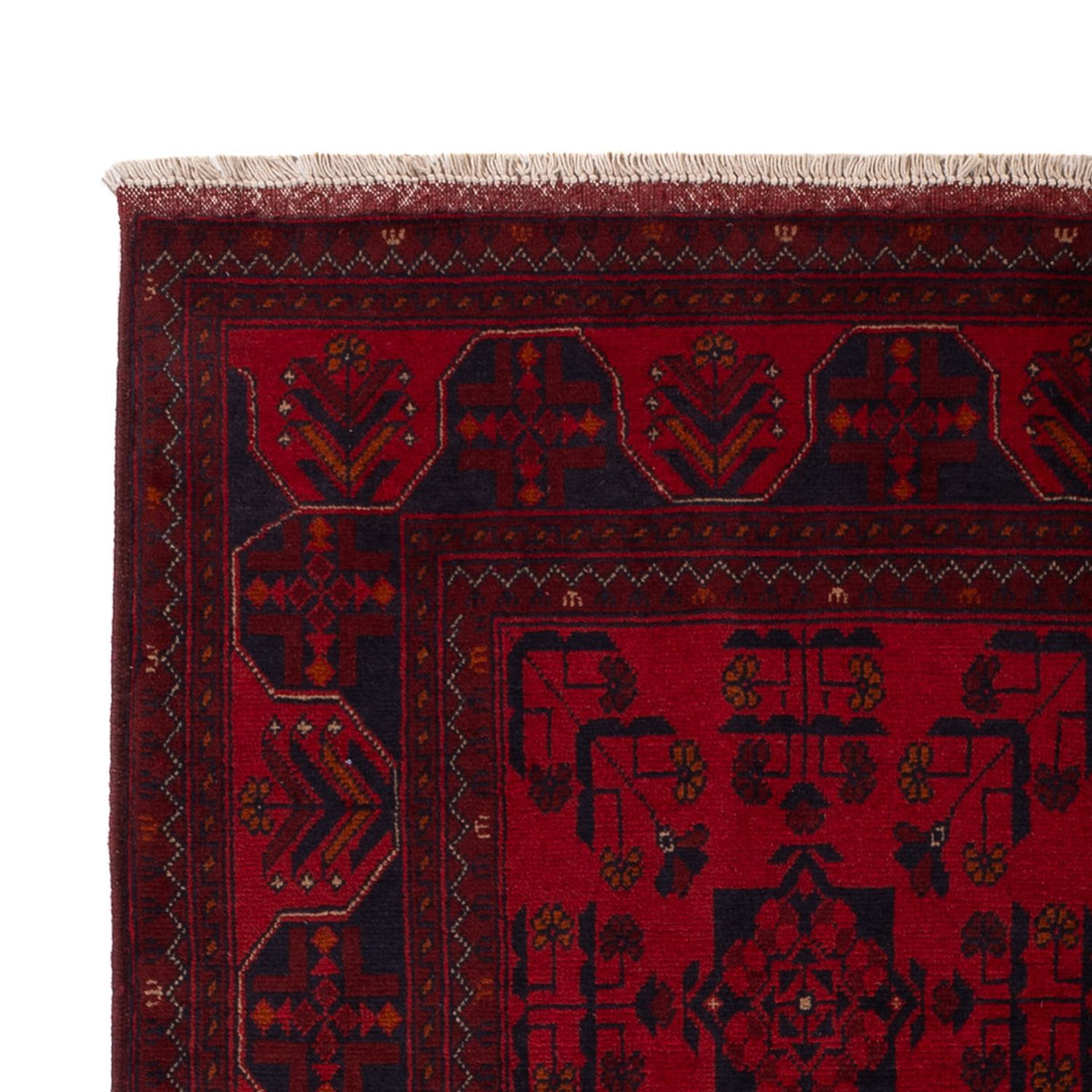 Tapis afghan - Kunduz - 195 x 125 cm - rouge foncé