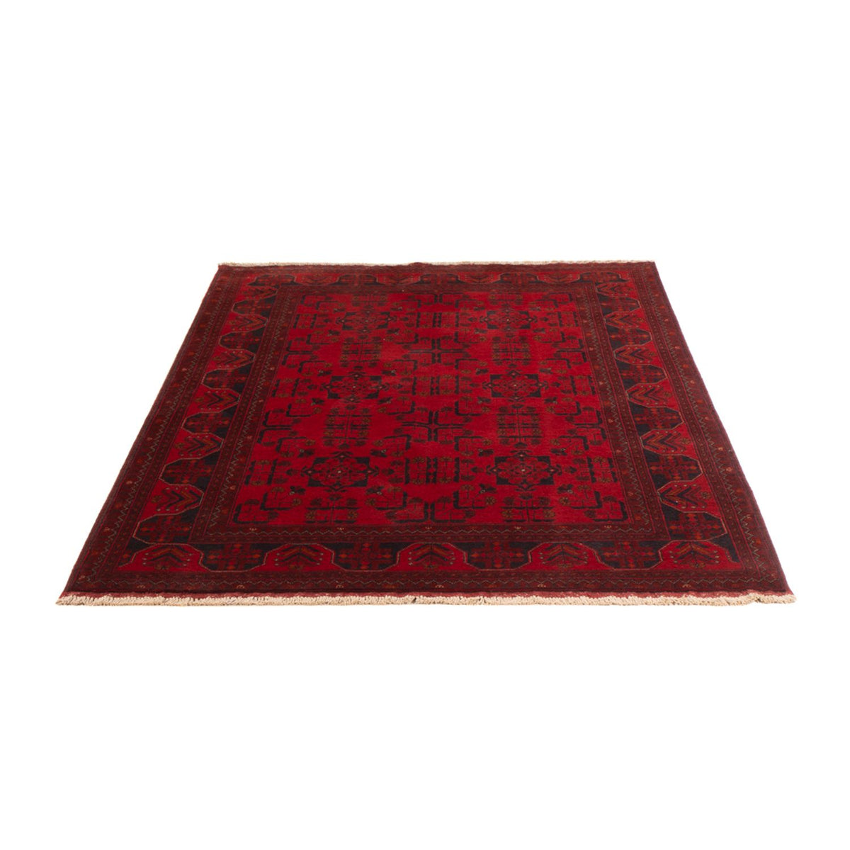 Tapis afghan - Kunduz - 195 x 125 cm - rouge foncé