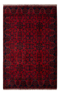 Tapis afghan - Kunduz - 196 x 130 cm - rouge foncé
