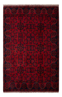 Tapis afghan - Kunduz - 196 x 130 cm - rouge foncé