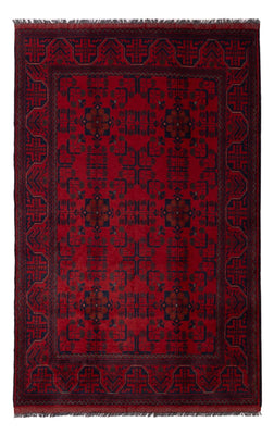 Tapis afghan - Kunduz - 197 x 125 cm - rouge foncé