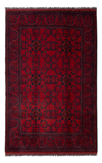 Tapis afghan - Kunduz - 197 x 125 cm - rouge foncé
