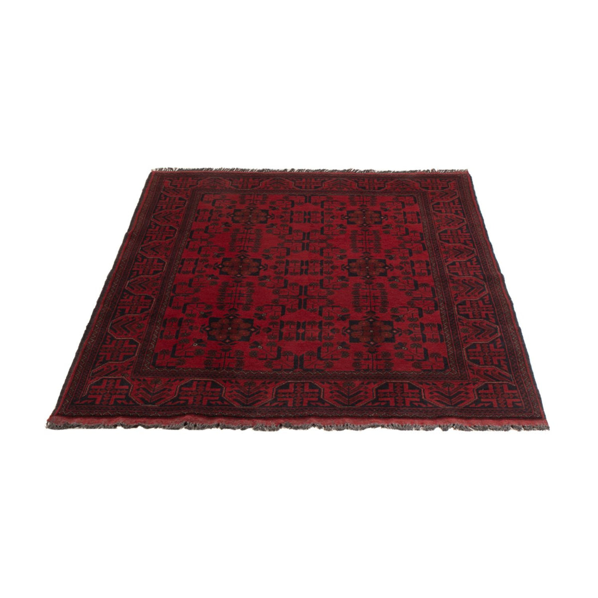 Tapis afghan - Kunduz - 197 x 125 cm - rouge foncé