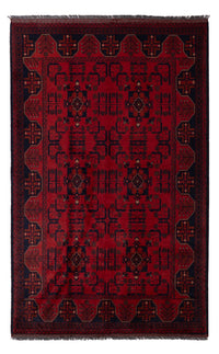 Tapis afghan - Kunduz - 197 x 121 cm - rouge foncé